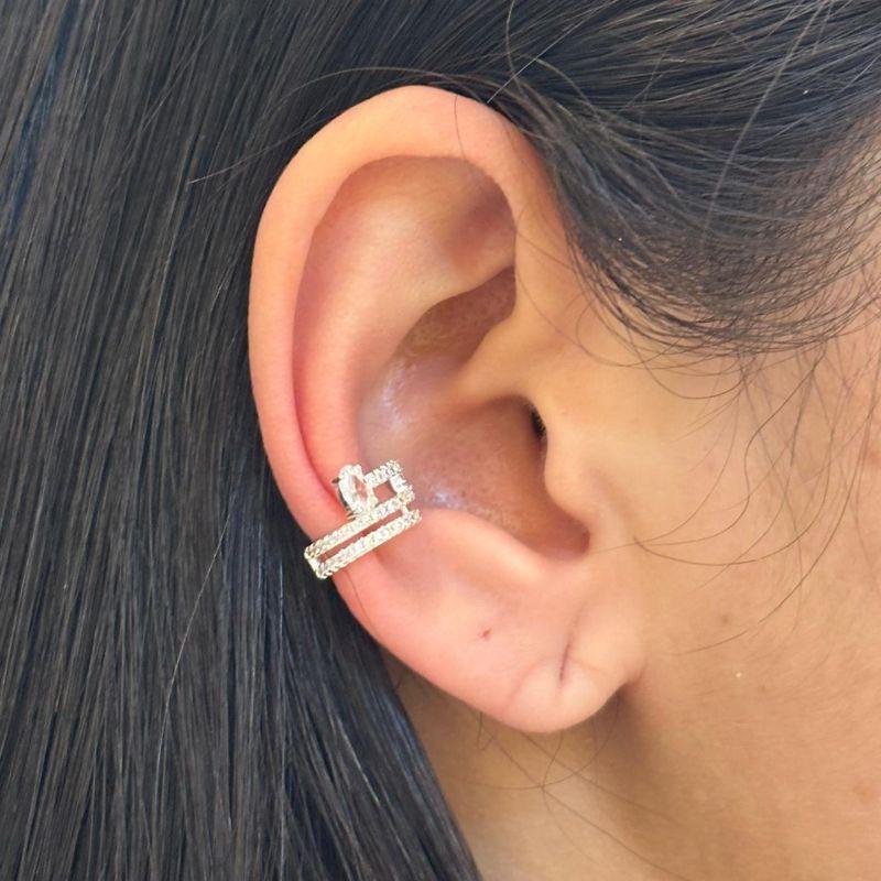 Piercing Fake Duplo Zircônia Oval