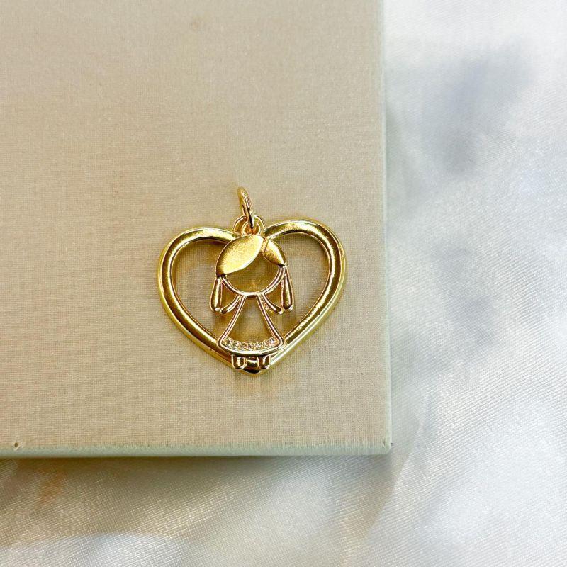 Pingente Menina Coração