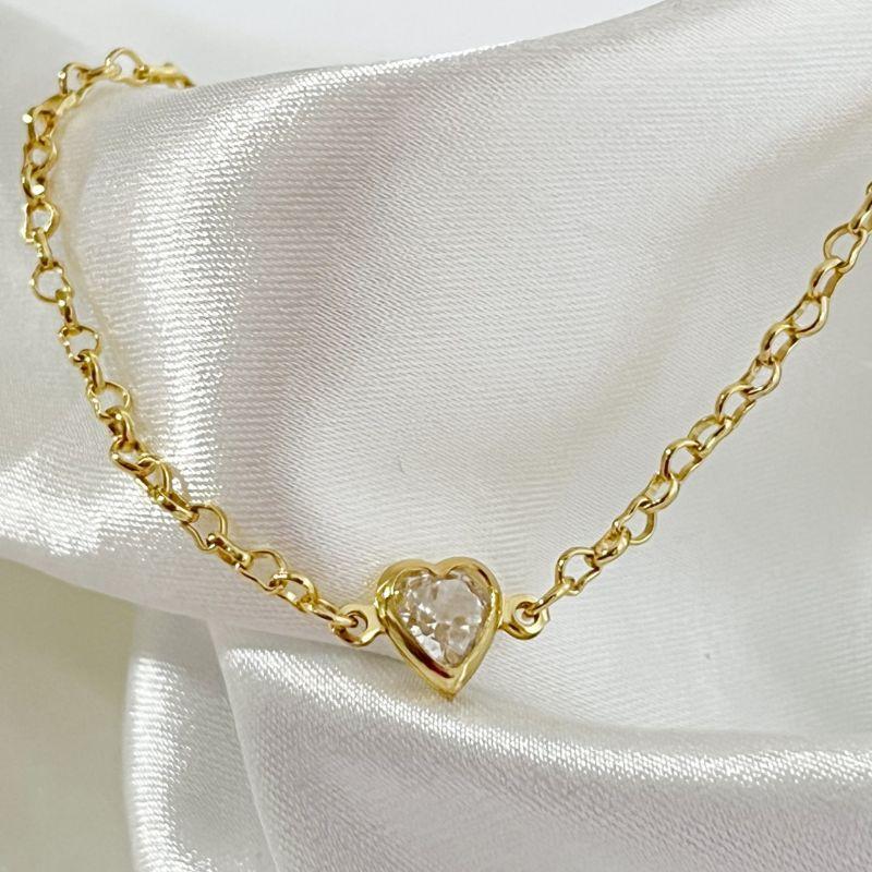 Pulseira Infantil Coração Zircônia