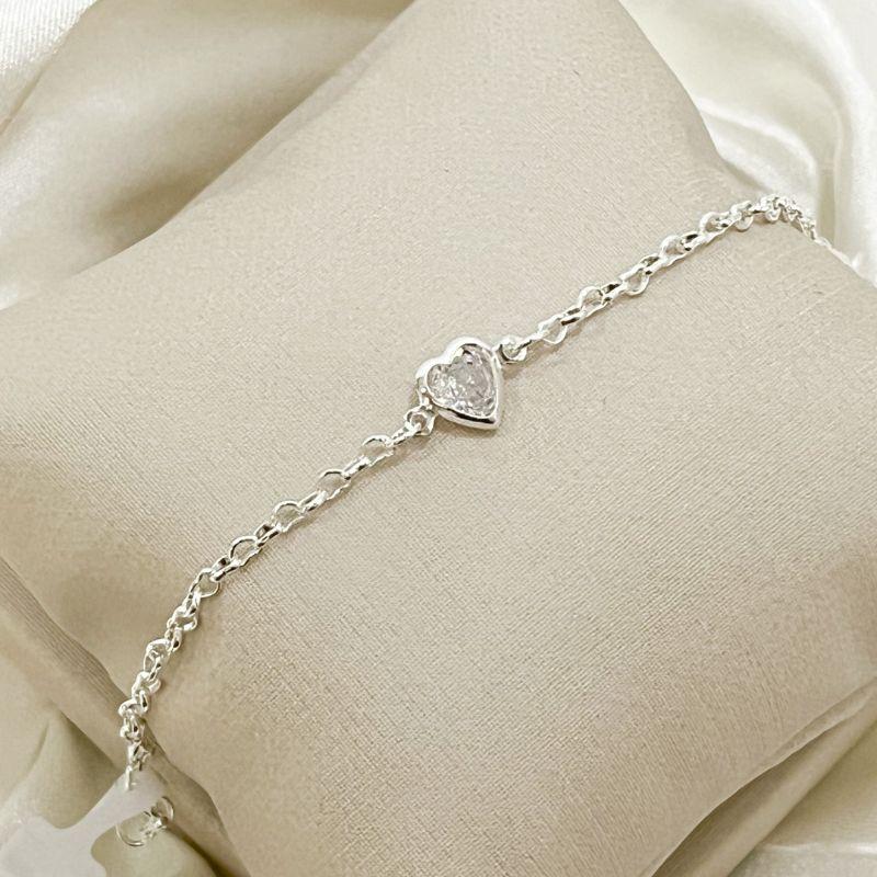 Pulseira Infantil Coração Zircônia