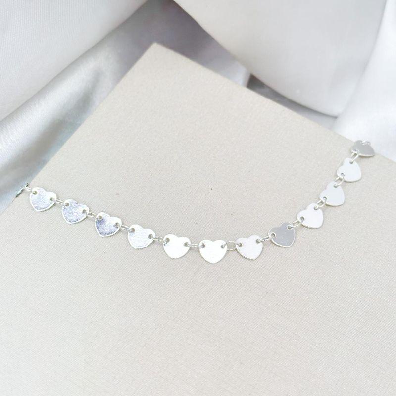 Tornozeleira Coração Plaquinhas