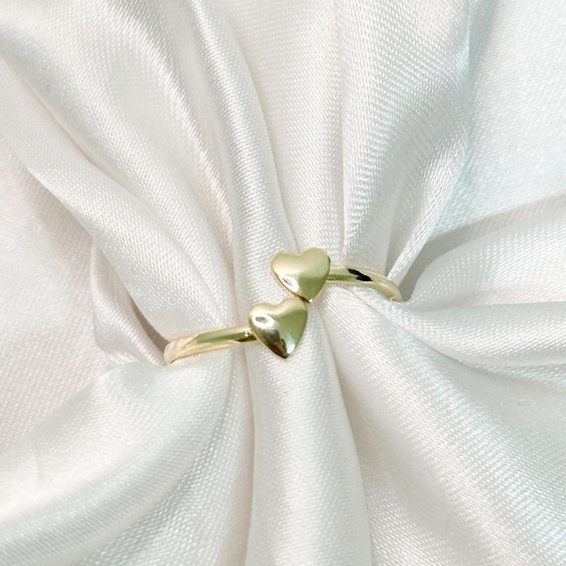 Anel Dois Corações Aberto