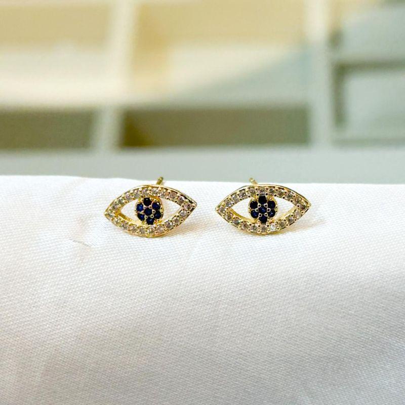 Brinco Olho Grego Cravejado