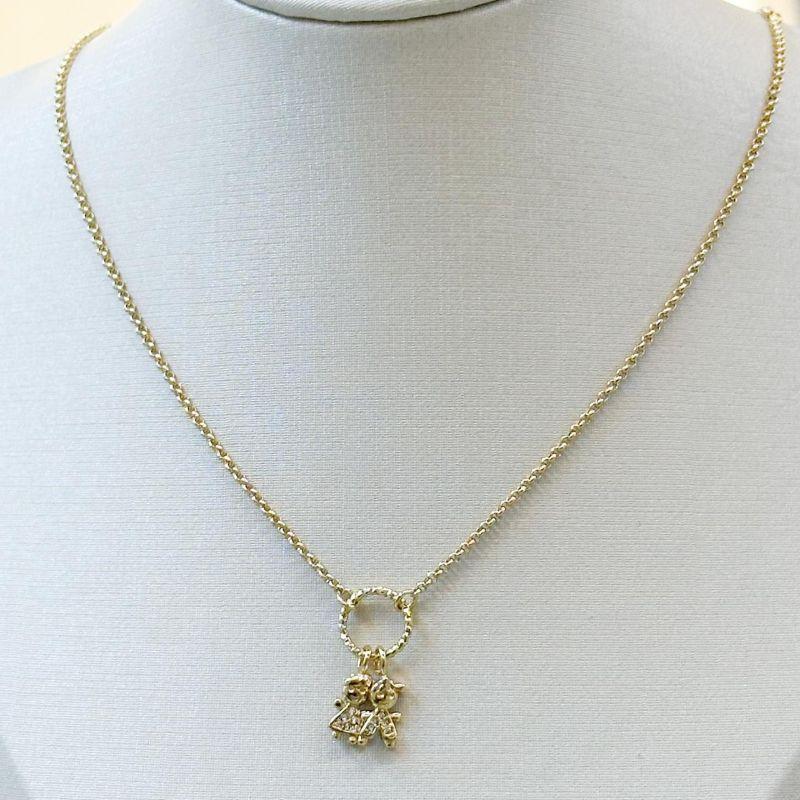 Colar Pingente Circulo Casal Filhos