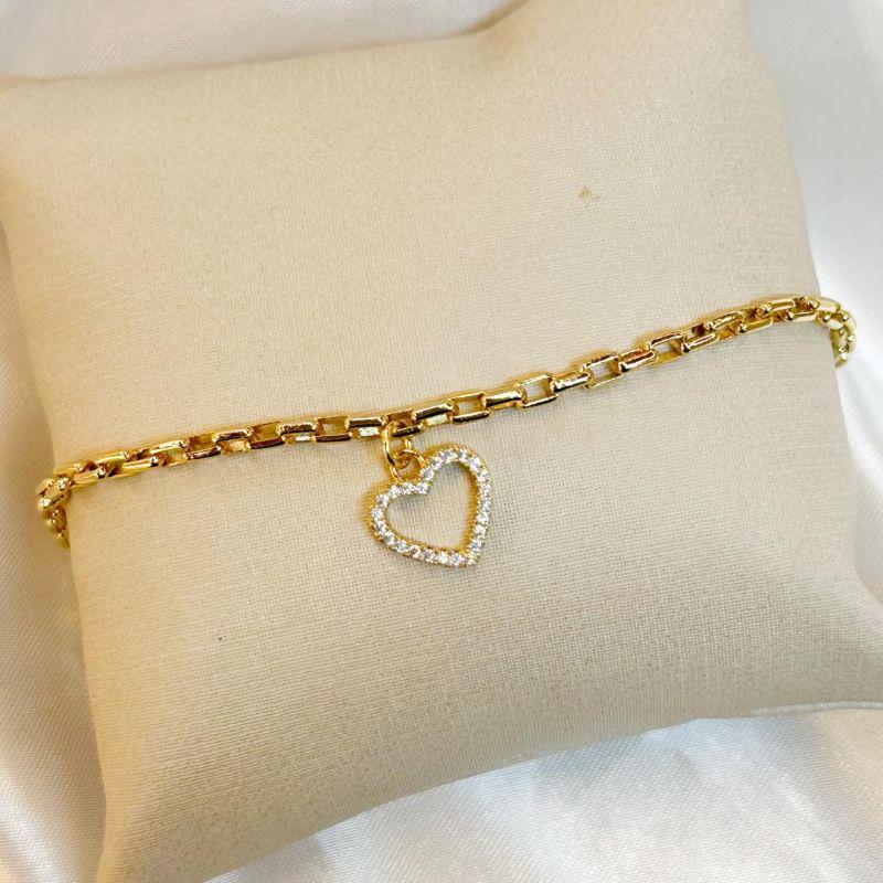 Pulseira Cartier Pingente Coração