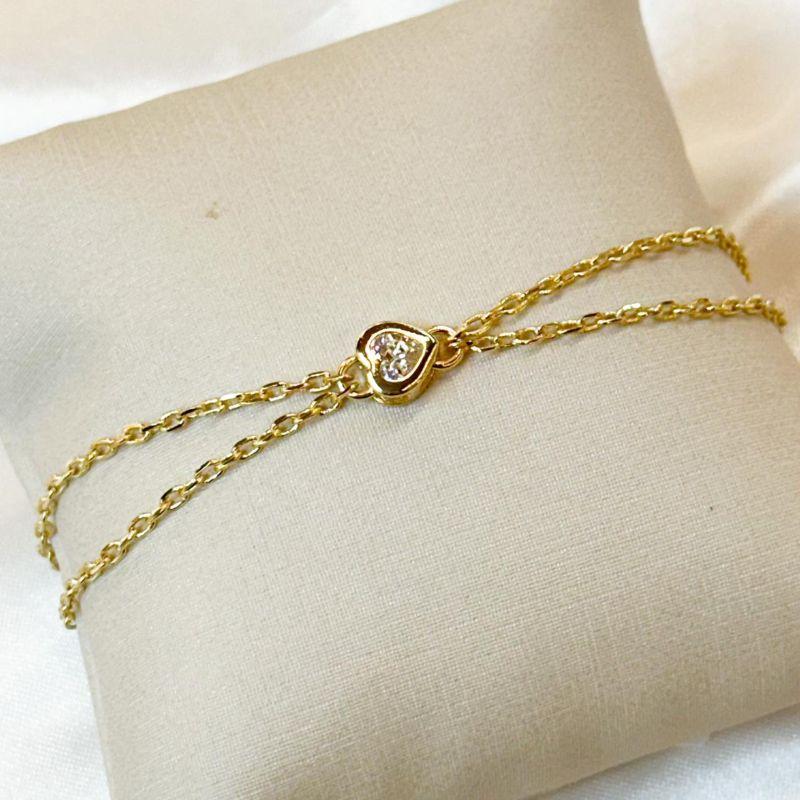 Pulseira Coração Zircônia
