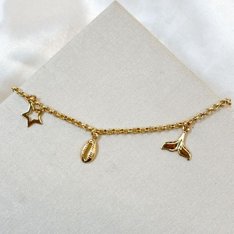 Tornozeleira Estrela Sereia e Concha