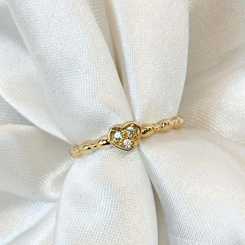 Anel Coração Zircônias