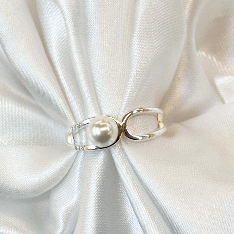 Anel em X Pérola