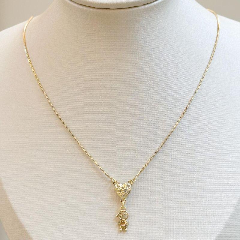 Colar Coração Cravejado Um Menino