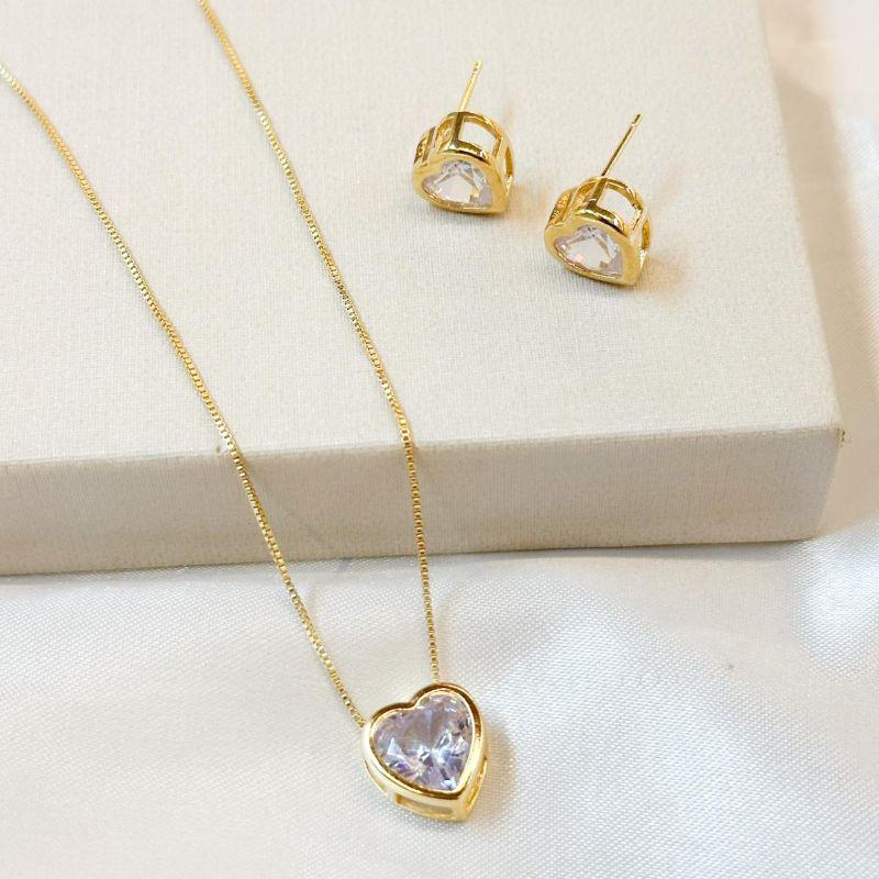 Conjunto Coração Borda Lisa