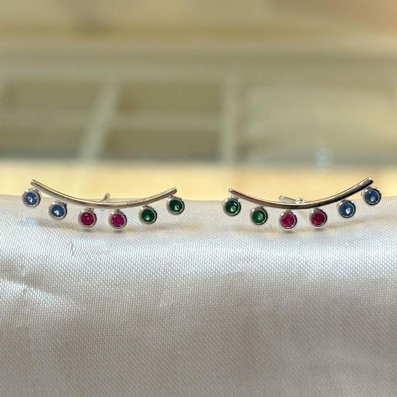 Earcuff Zircônias Coloridas