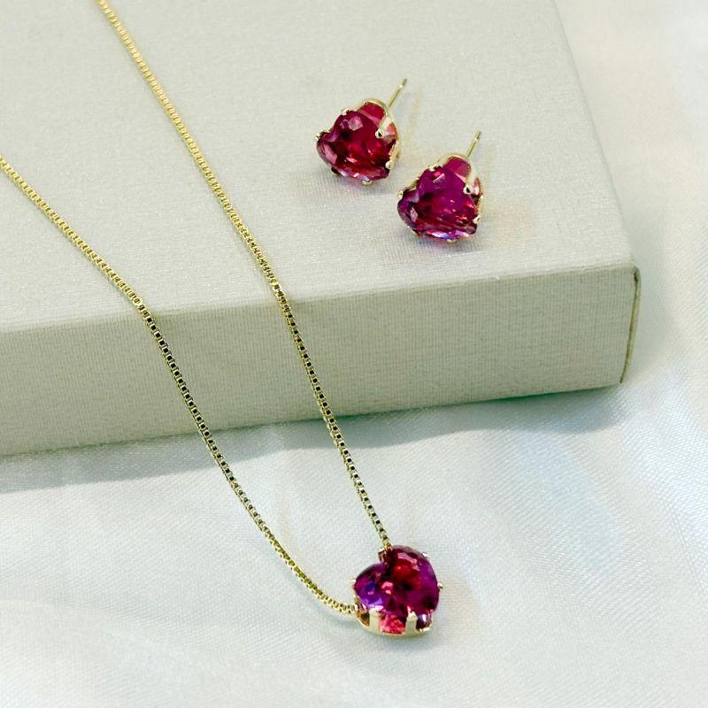 Conjunto Coração Pink